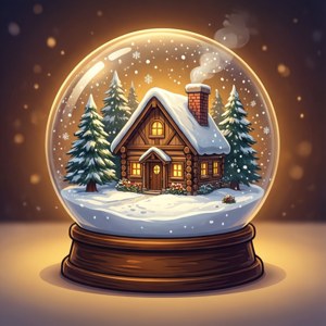 Cozy Snow Globe Cottage