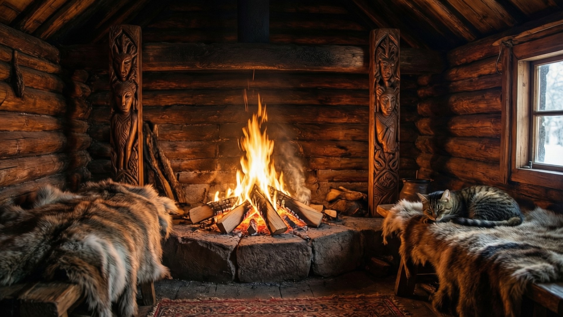 Cozy Viking Longhouse by Wallpapers.art Studio