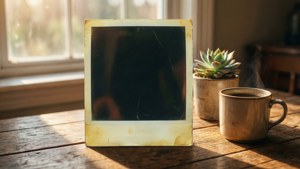 Cozy Vintage Polaroid Scene