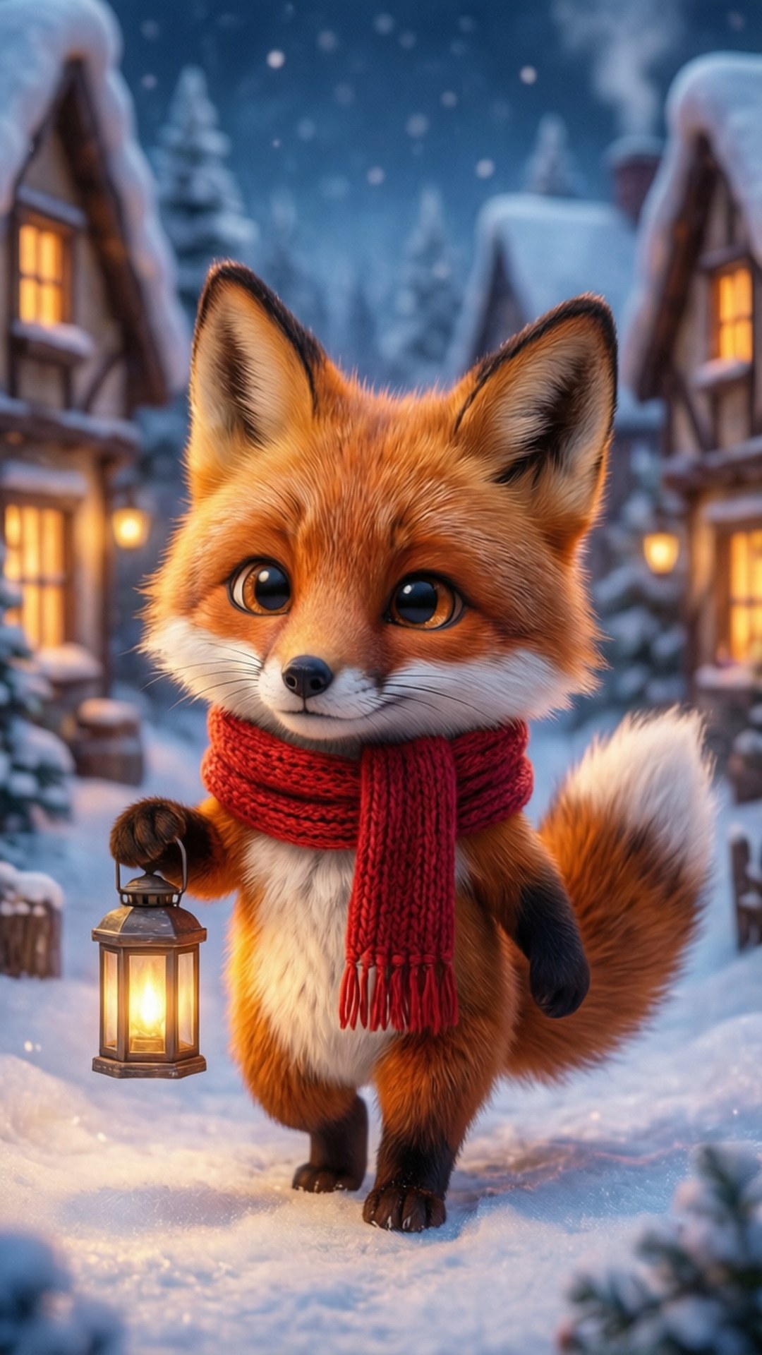 Cozy Winter Fox by Wallpapers.art Studio