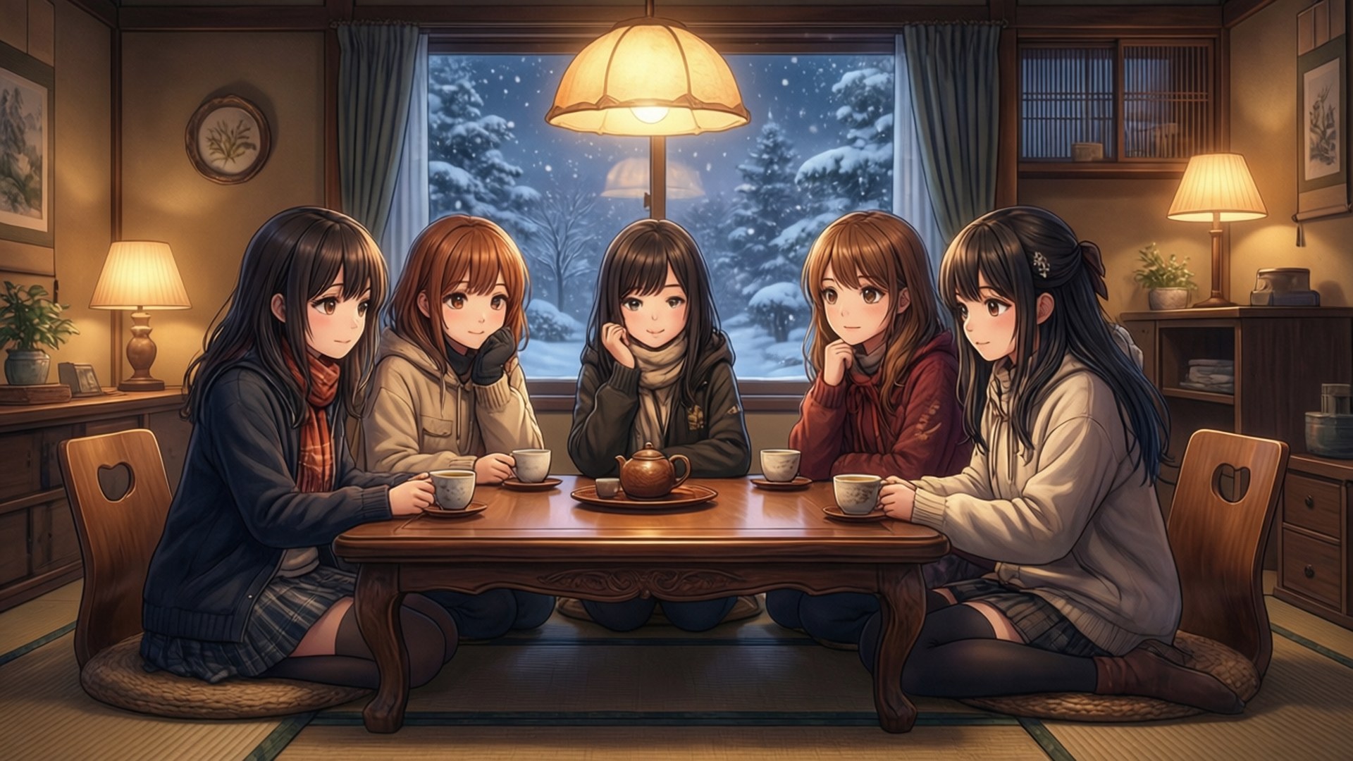 Cozy Winter Kotatsu by Wallpapers.art Studio
