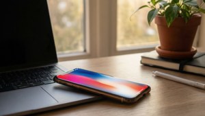 Cozy Workspace with iPhone
