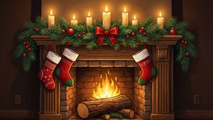 Cozy Yule Mantlepiece