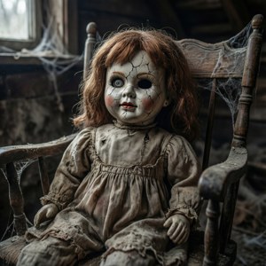 Cracked Doll in Attic