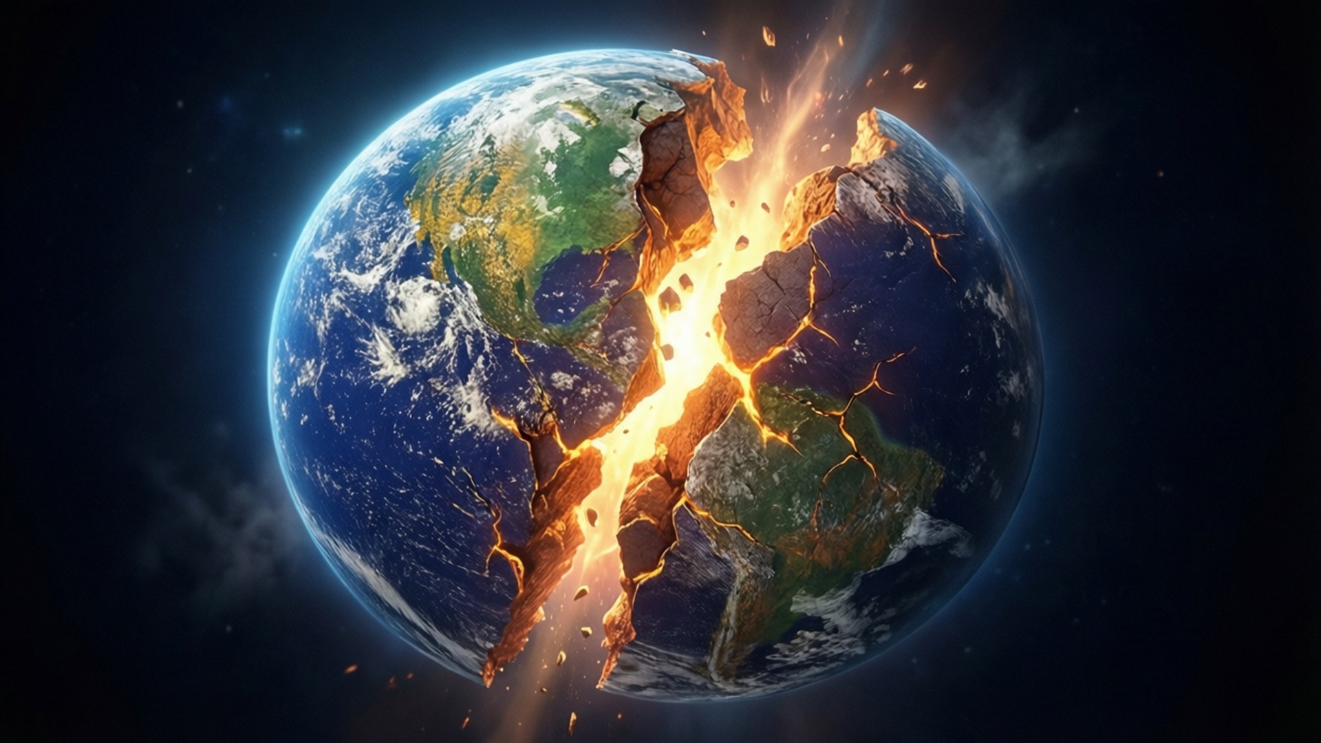 Cracked Energy Planet by Wallpapers.art Studio