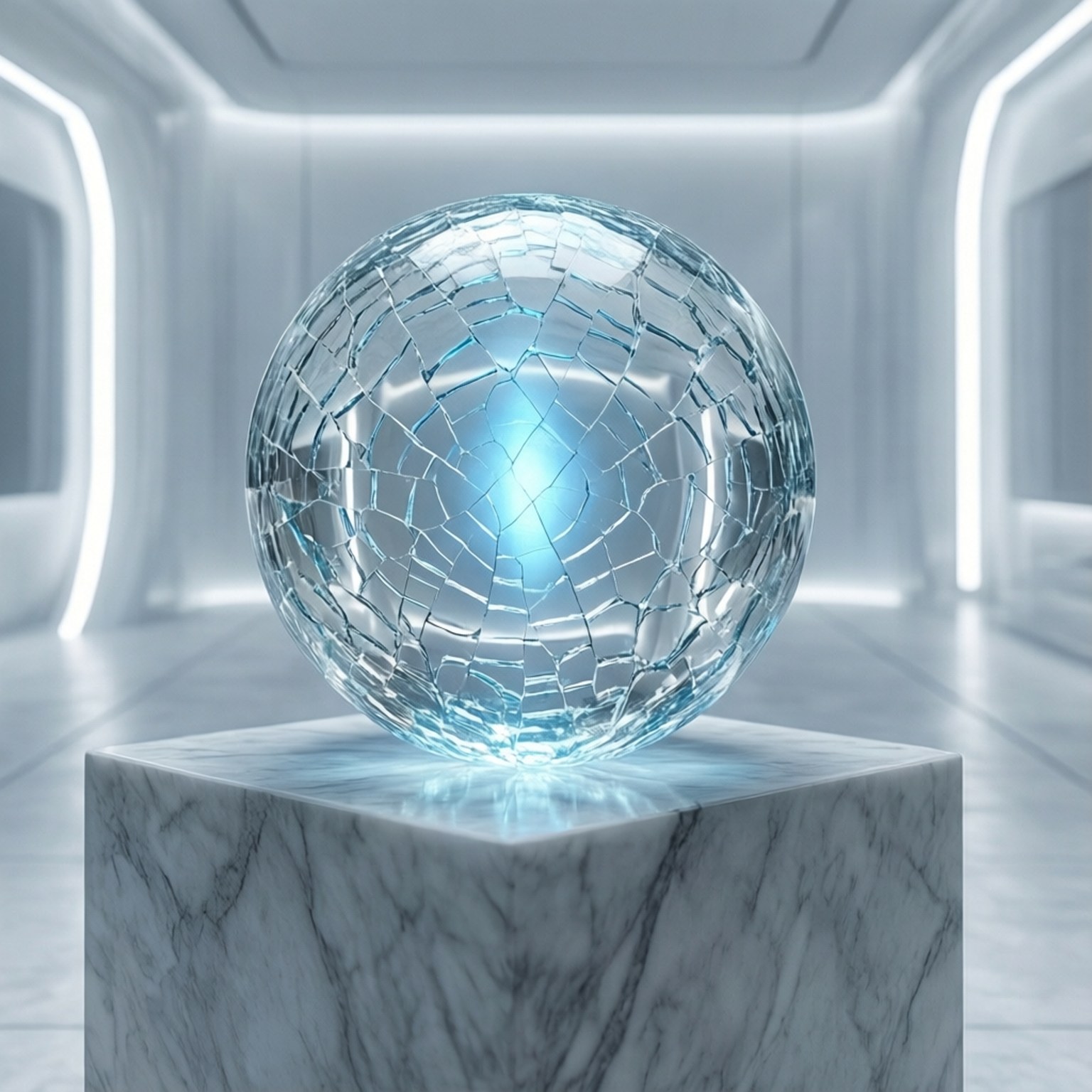Cracked Glass Orb by Wallpapers.art Studio