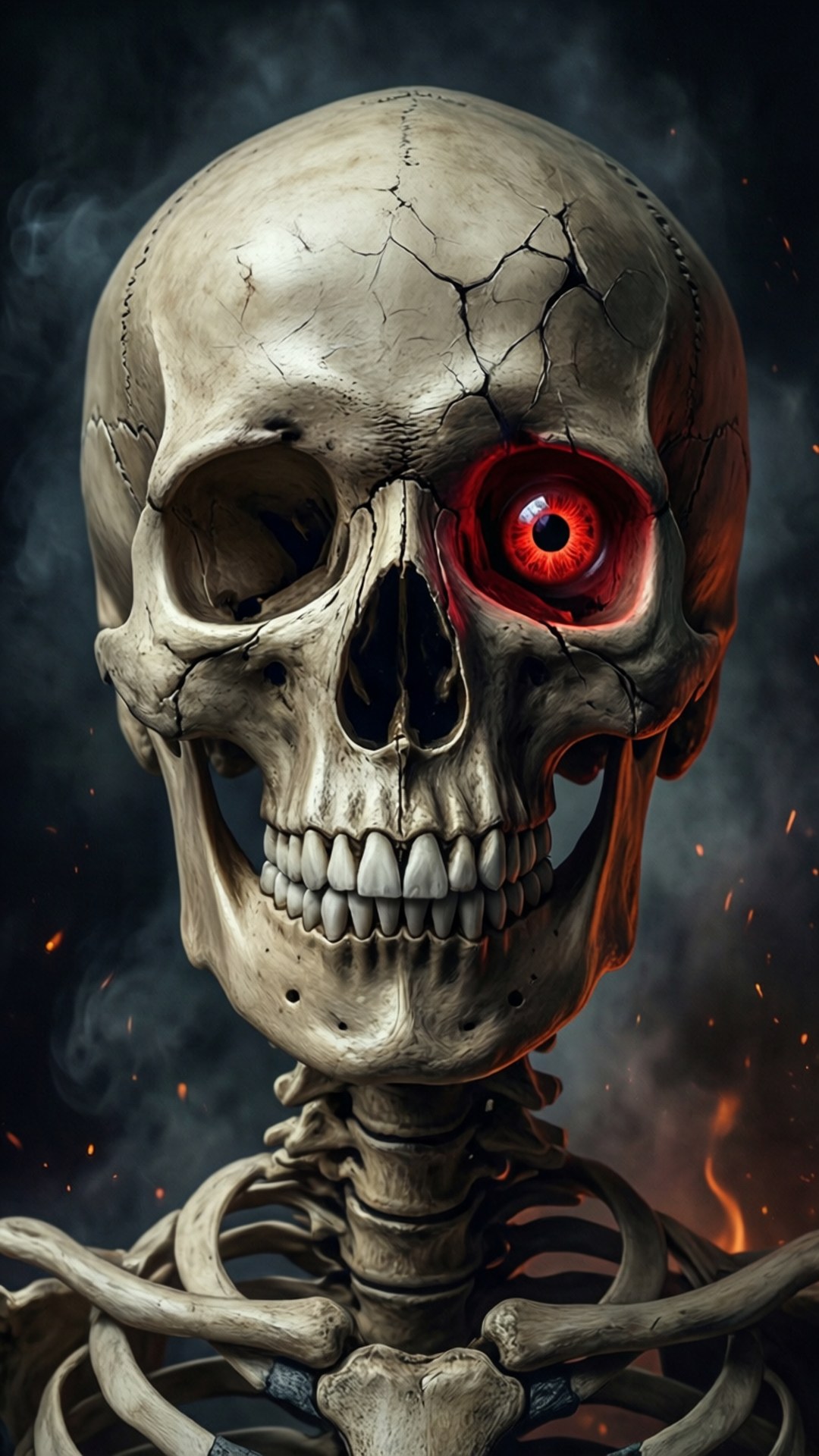 Cracked Skull Portrait by Wallpapers.art Studio