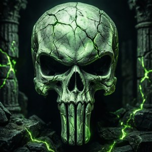 Cracked Stone Skull