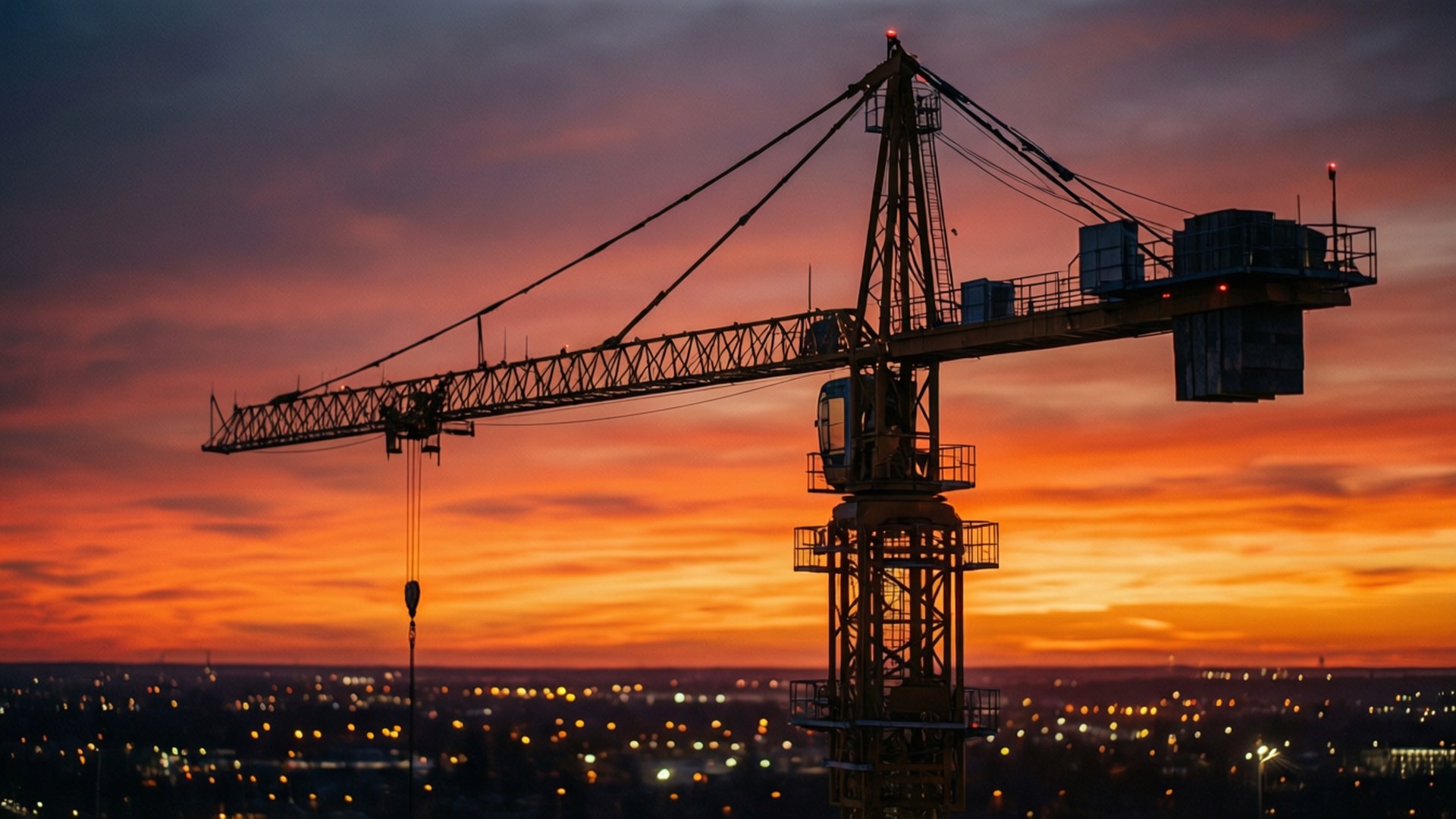 Crane at Dusk by Wallpapers.art Studio