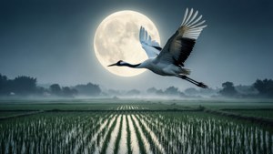 Crane in Moonlight