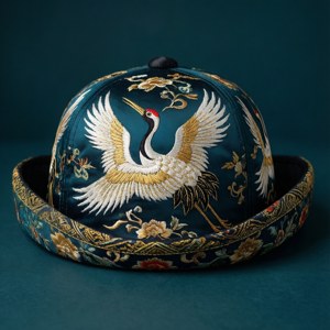 Crane Motif Hat