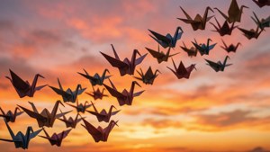 Cranes at Sunset