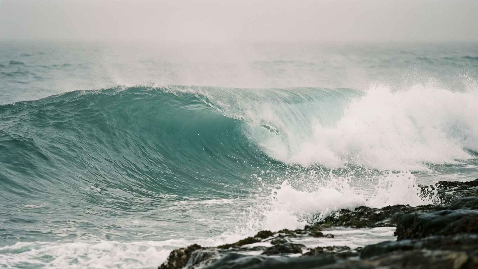 Crashing Wave Rock by Wallpapers.art Studio