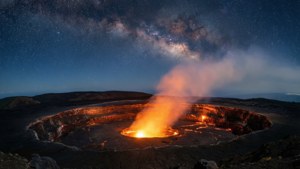 Crater Glow Night Sky