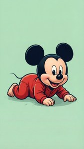 Crawling Baby Mickey Vector