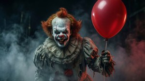 Creepy Clown with Balloon