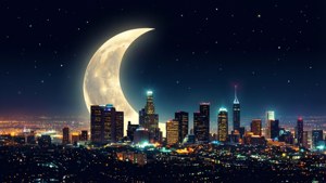 Crescent Over City