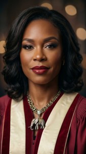 Crimson Elegance Portrait