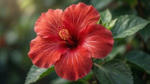 Crimson Hibiscus Closeup