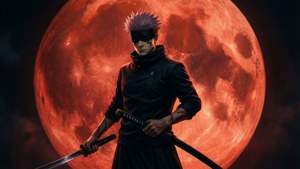 Crimson Moon Silhouette