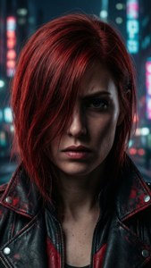 Crimson Neon Gaze