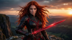 Crimson Sunset Warrior