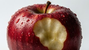 Crisp Bitten Red Apple