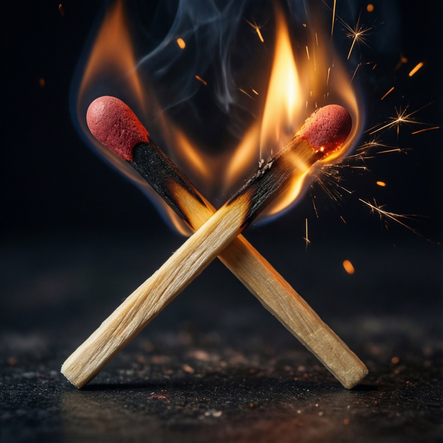 Crossed Burning Matches by Wallpapers.art Studio