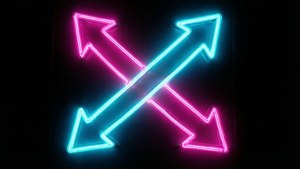 Crossed Neon Arrows