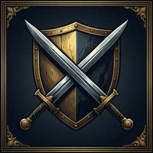 Crossed Talwar Heraldic