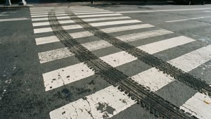Crosswalk Tire Tracks