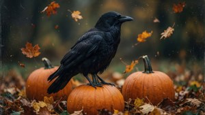 Crow on Pumpkin