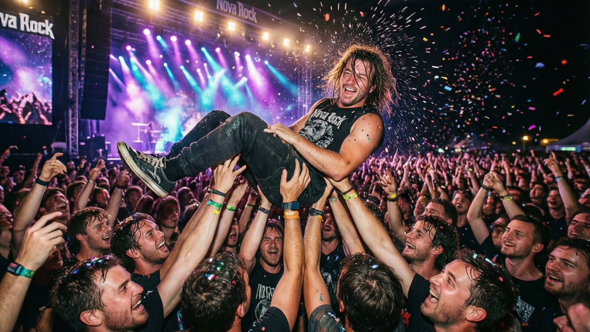 Crowd Surfing Energy by Wallpapers.art Studio