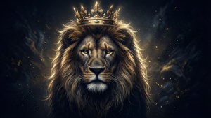 Crowned Lion Silhouette