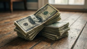 Crumpled Money Pile