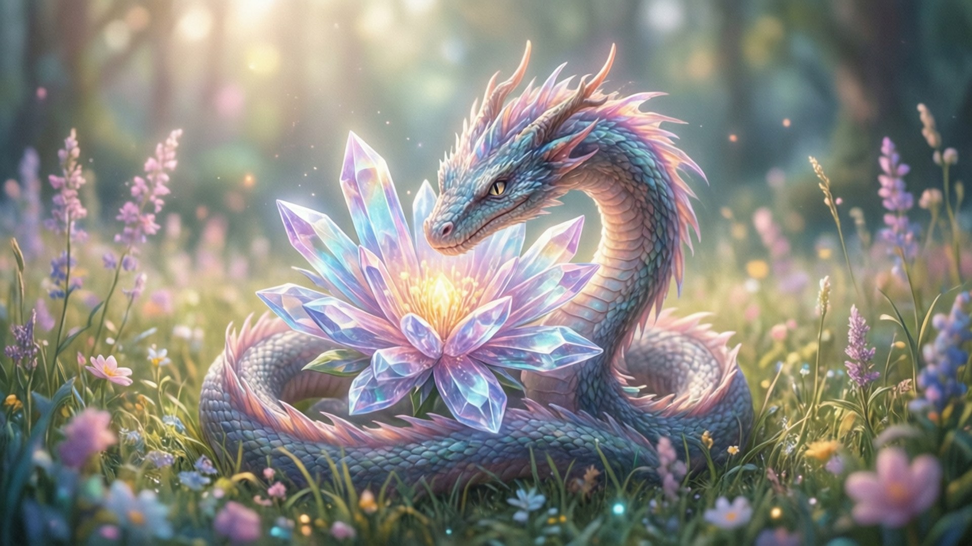 Crystal Blossom Wyrm by Wallpapers.art Studio