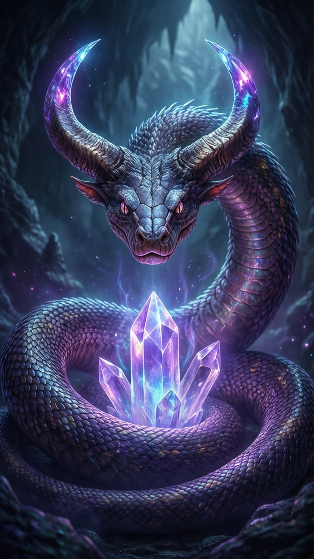 Crystal Cave Serpent by Wallpapers.art Studio