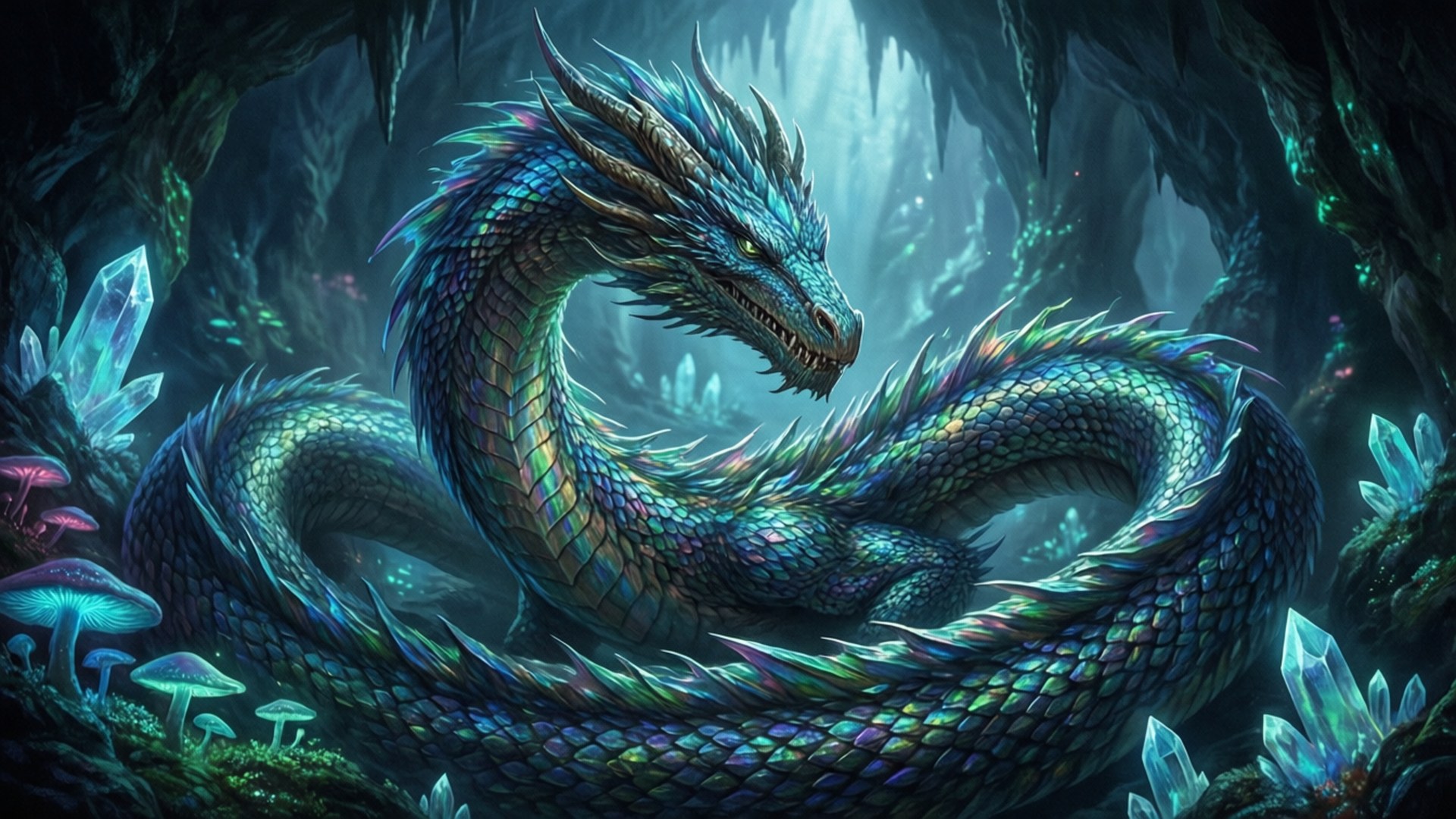 Crystal Cave Wyrm by Wallpapers.art Studio