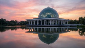 Crystal Mosque Sunset