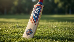 CSK Bat on Grass