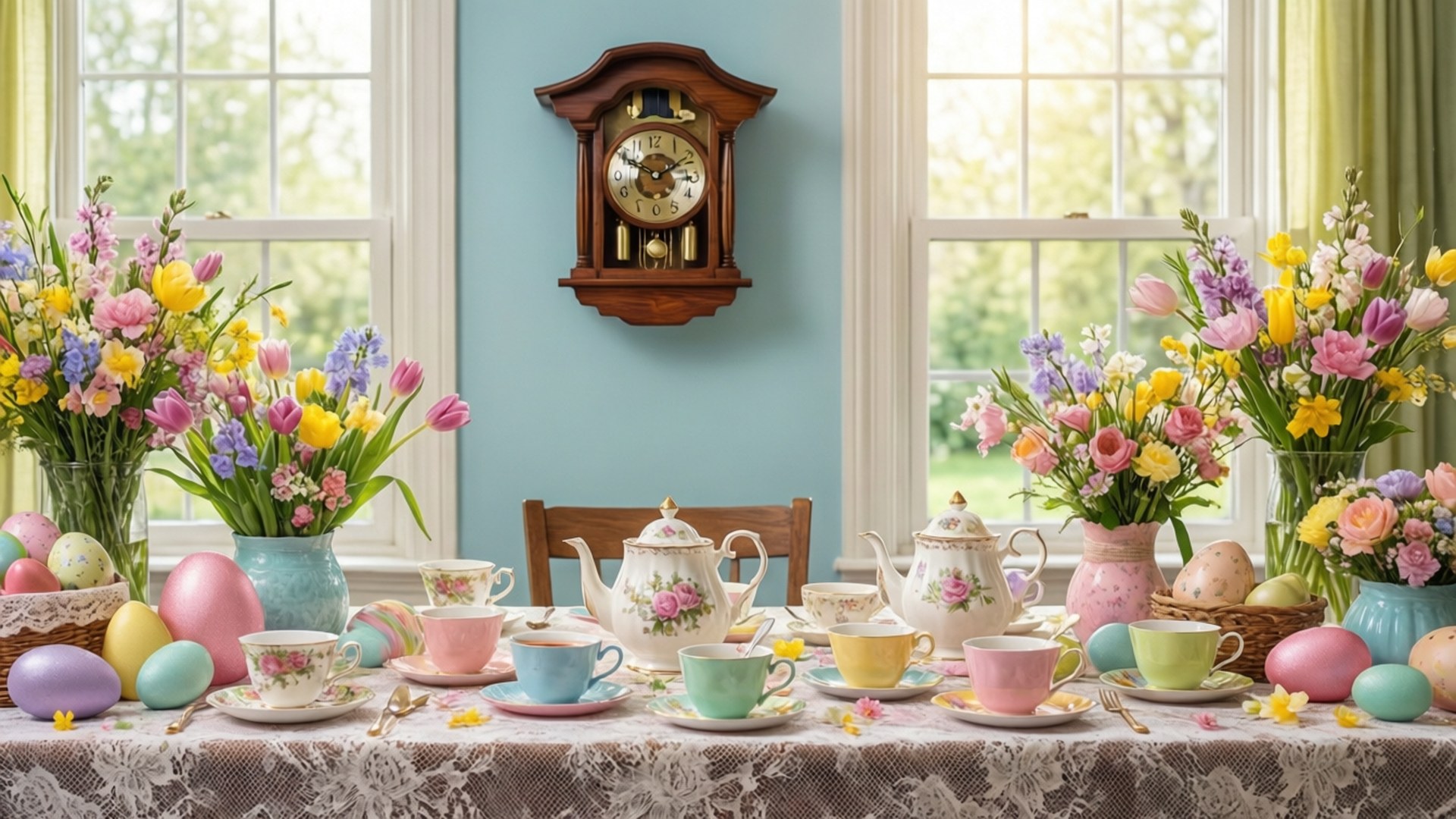 Cuckoo Clock Tea Party by Wallpapers.art Studio