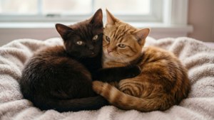 Cuddling Cat Duo