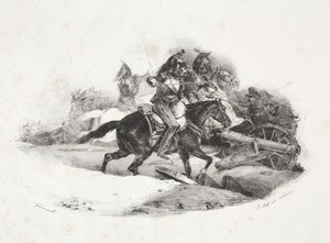 Cuirassiers Charging an Artillery Battery