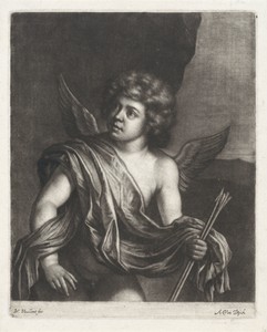 Cupido met pijlen in zijn hand