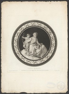 Cupido slaapt op de knie van Venus