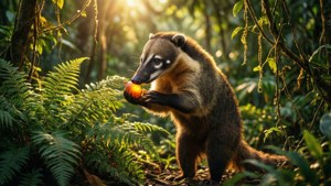 Curious Coati in Jungle