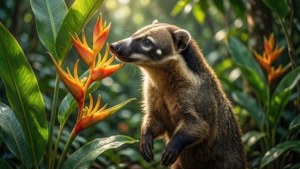 Curious Coati in Jungle