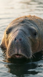 Curious Dugong Close-Up