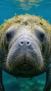 Curious Manatee Closeup