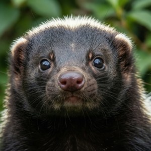 Curious Skunk Close-up